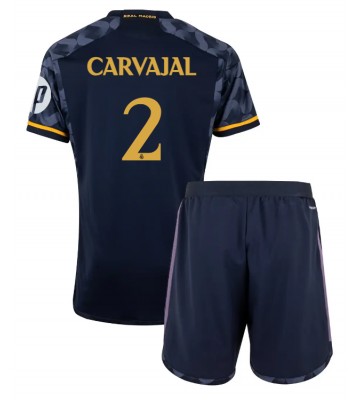 Real Madrid Daniel Carvajal #2 Segunda Equipación Niños 2023-24 Manga Corta (+ Pantalones cortos)